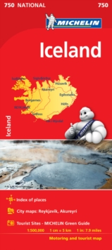 Iceland - Michelin National Map 750 : Map, Sheet map Book Iceland - Michelin National Map 750 : Map, Sheet map Book