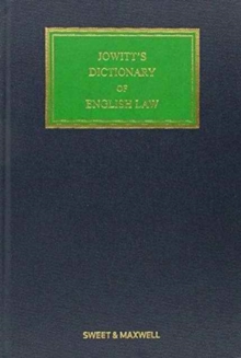 Jowitts Dictionary Of English Law